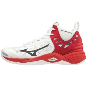 Mizuno Wave Momentum Mid Παπουτσια Βολλευ Ανδρικα - Ασπρα/Κοκκινα